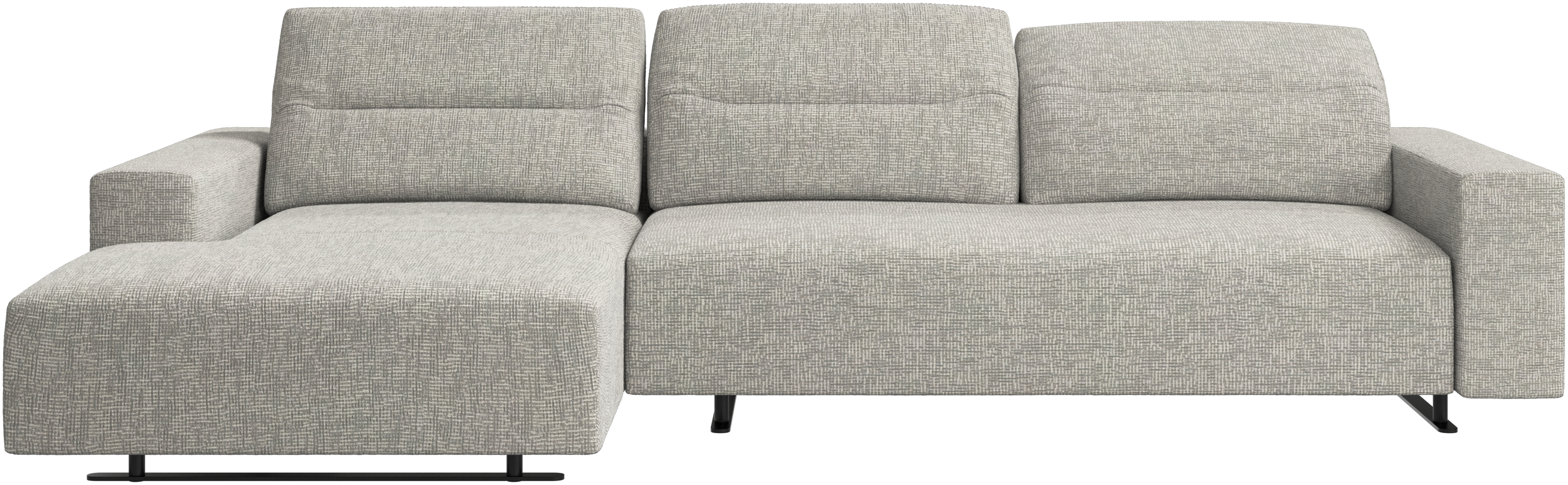 Hampton sofa with adjustable back, resting unit and storage both